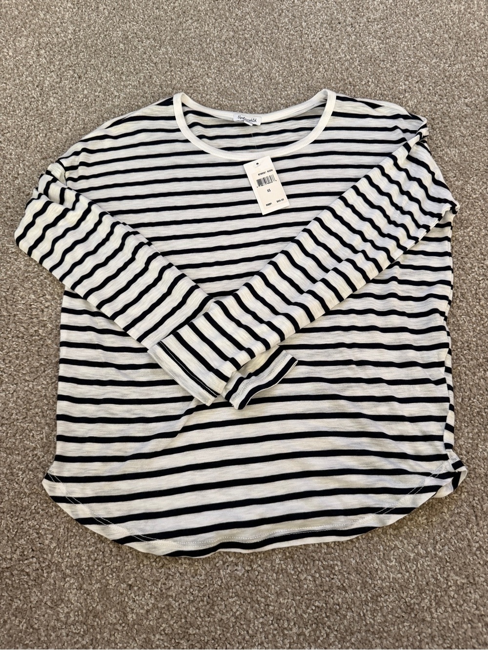 Splendid Black & White Striped Long-Sleeve Top